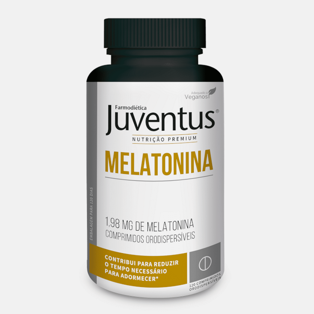 Juventus Premium Melatonina 120comp Farmodiética Melatonina, suplemento alimentar vegan