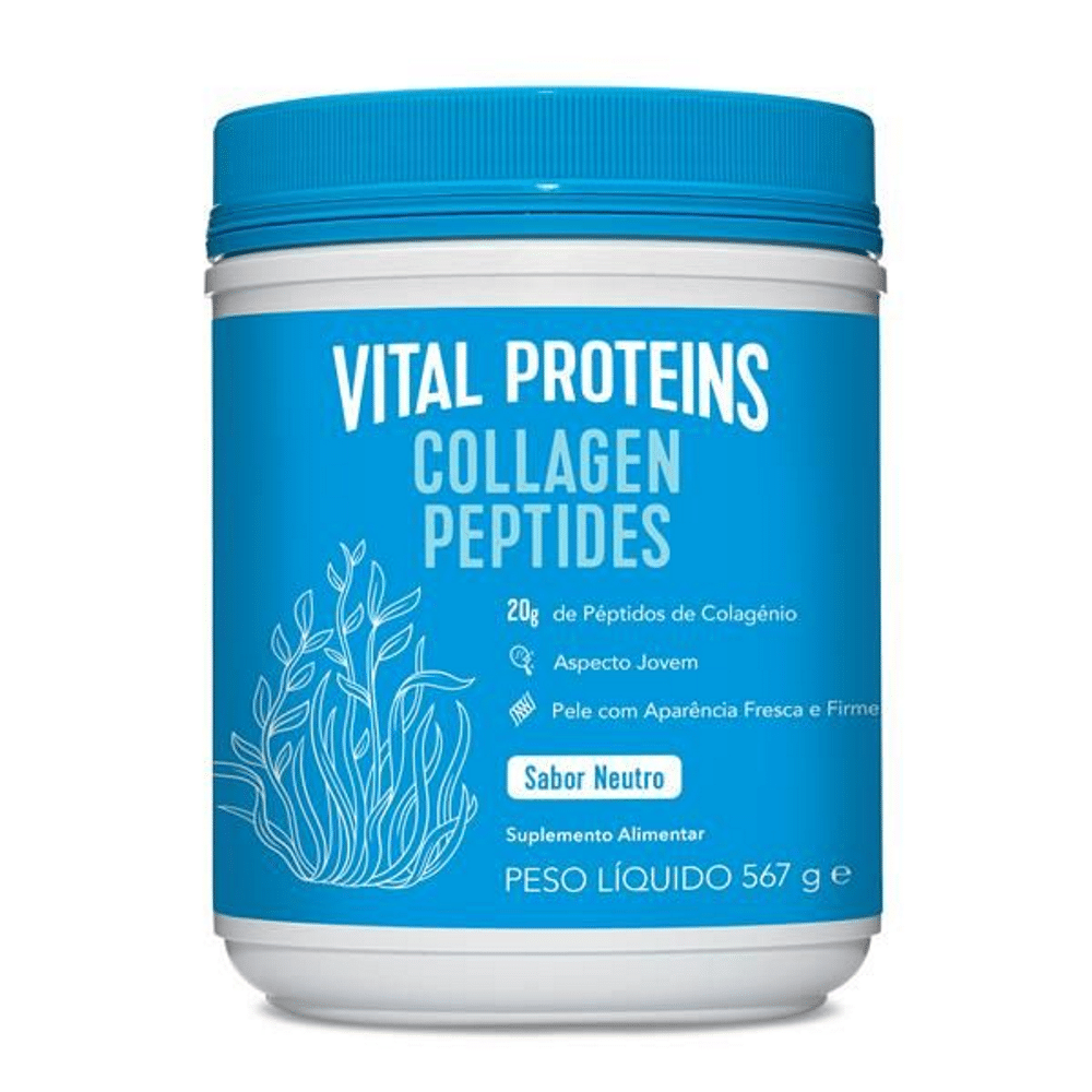 Péptidos de Colagénio Sabor Neutro Pó 567gr Vital Proteins Péptidos de Colagénio Sabor Neutro, sem glúten