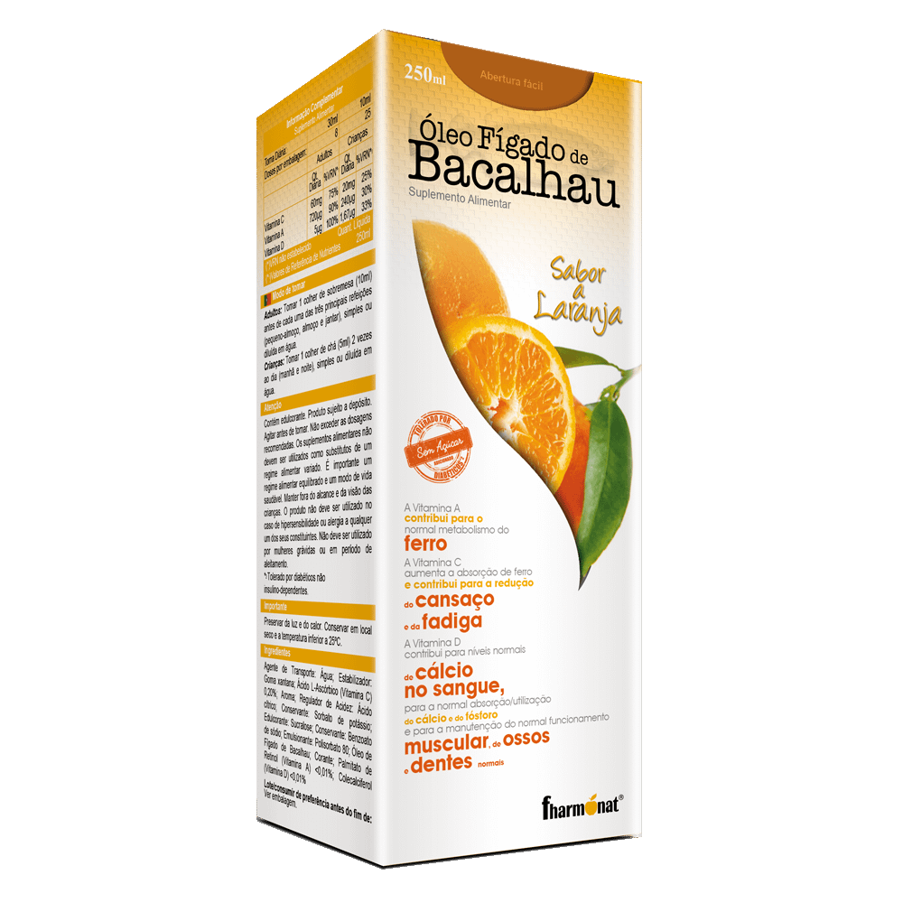 Oleo Figado de Bacalhau 250ml Fharmonat Óleo Fígado de Bacalhau, suplemento alimentar