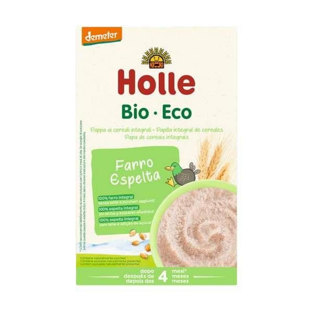 Papa Espelta 4 M Bio 250 grs. Holle SG Papa de Trigo Espelta 4M, com ingredientes biológicos