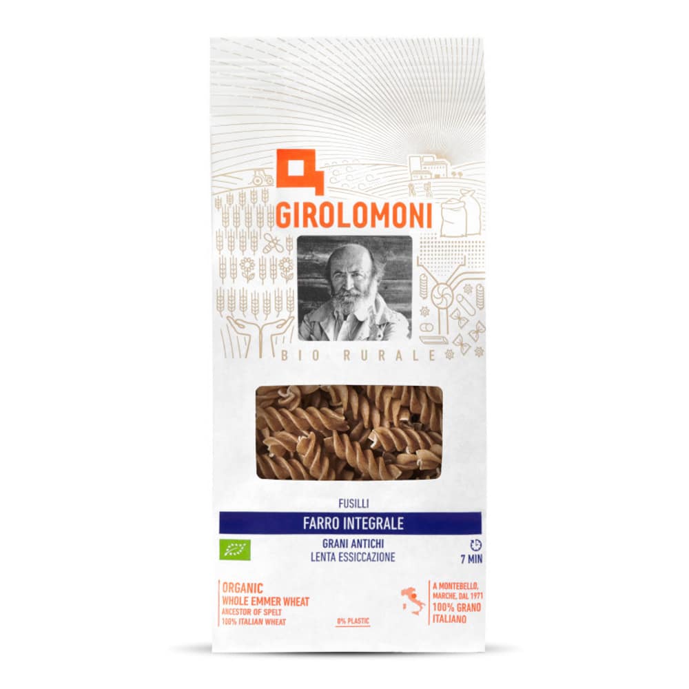 FusilliI Farinha Integral Espelta Bio 500g Girolomoni Fusilli de Farinha Integral e Espelta, com ingredientes biológicos