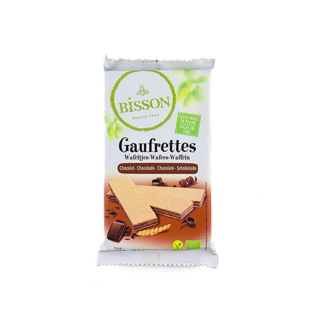 Wafer chocolate 190g bio Bisson Bolacha Wafer de Chocolate, com ingredientes biológicos