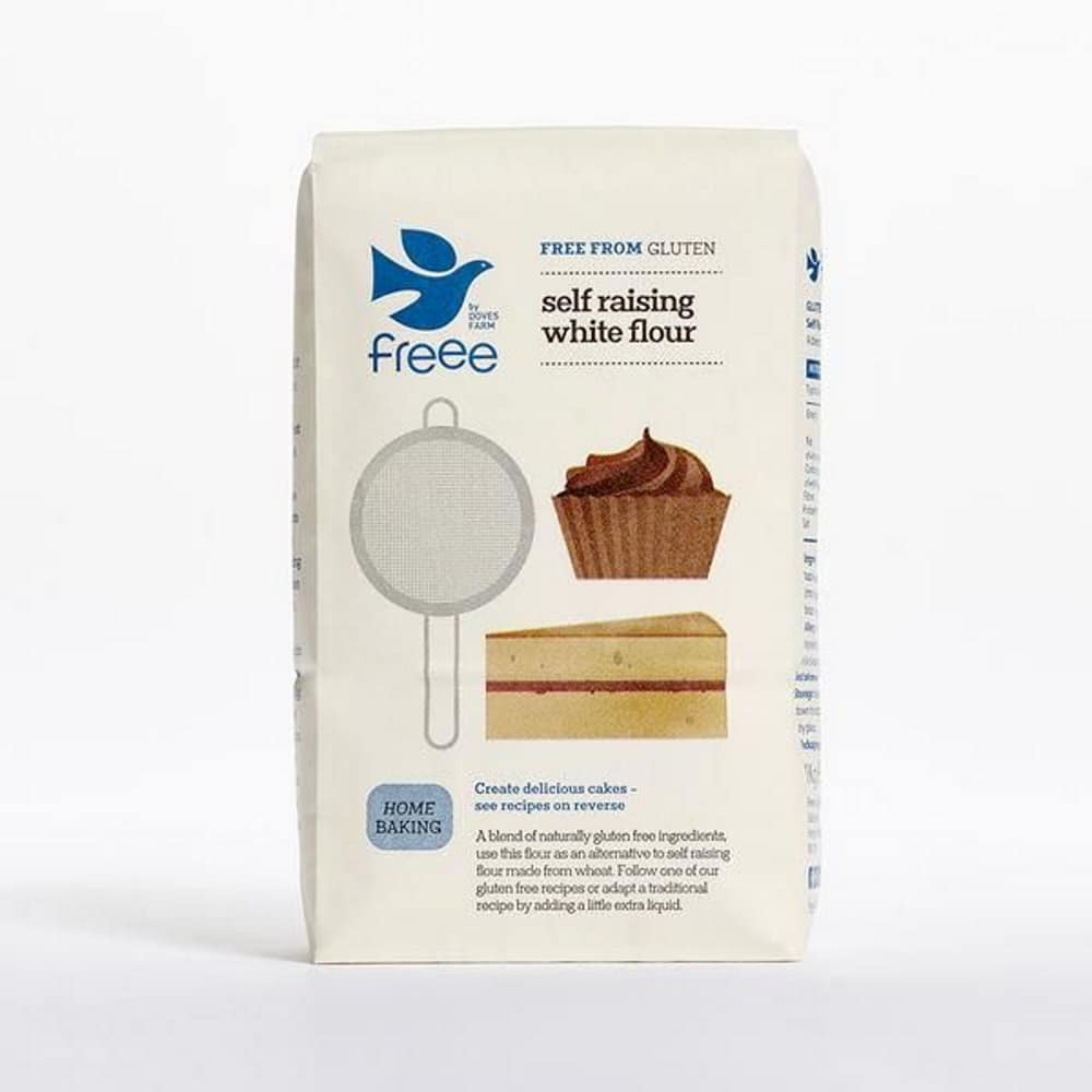 Farinha branca autolevedada SG 1kg Doves Farm Farinha Branca Autolevedada, sem glúten