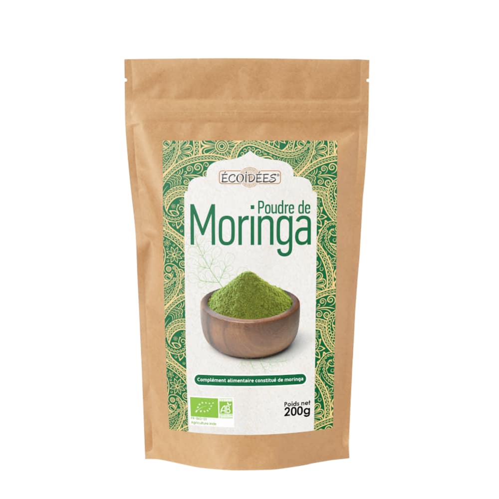 Moringa pó saco bio 200g Ecoidees Moringa em Pó, biológica
