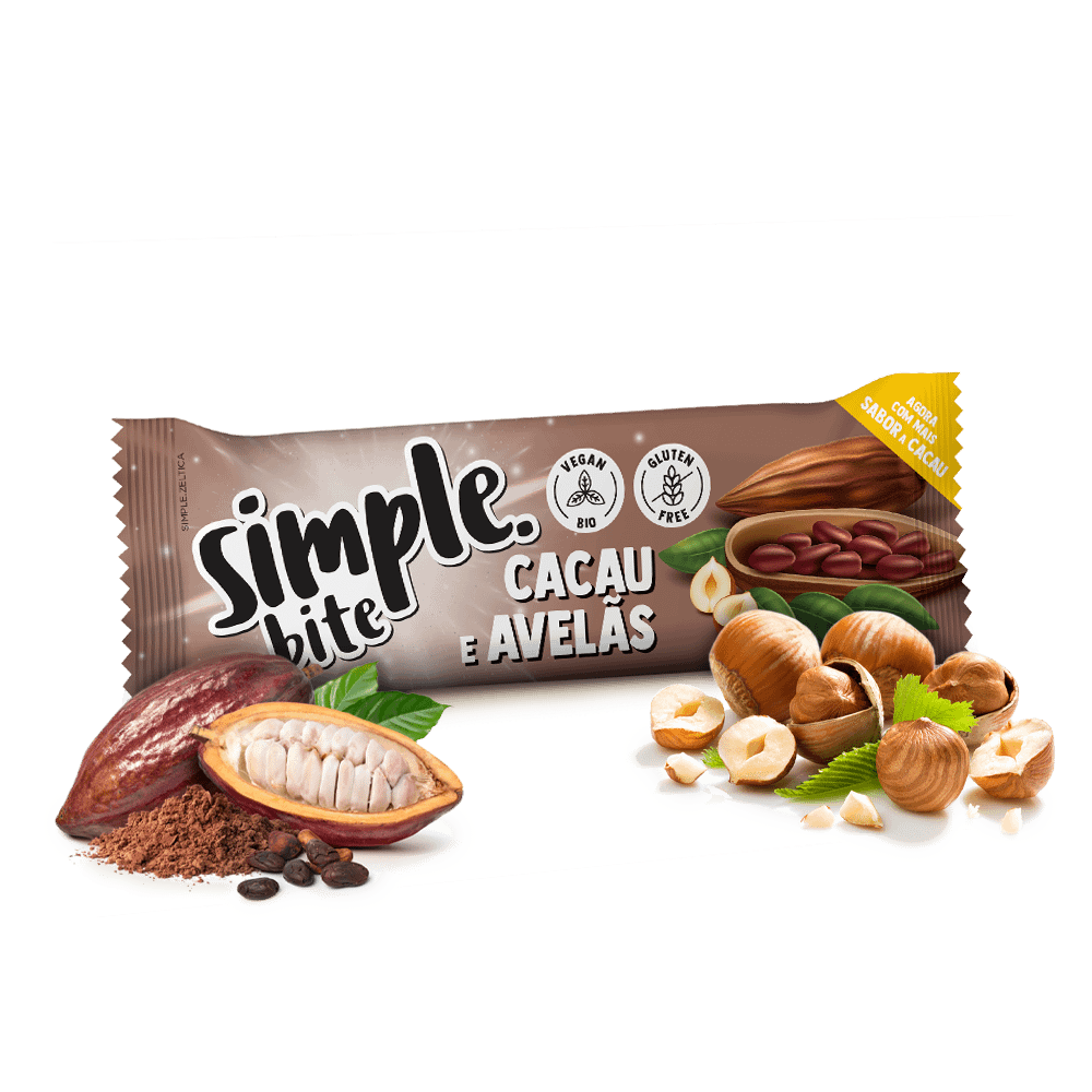 Barra Cacau e Avelãs SG 35gr Simple Bite principal Barra de Cacau e Avelãs - Image 1
