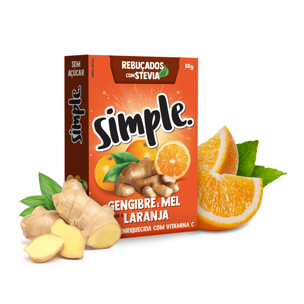 Rebuçados Gengibre Mel e Laranja Simple principal Rebuçados de Gengibre e Mel com sabor a Laranja - Image 1