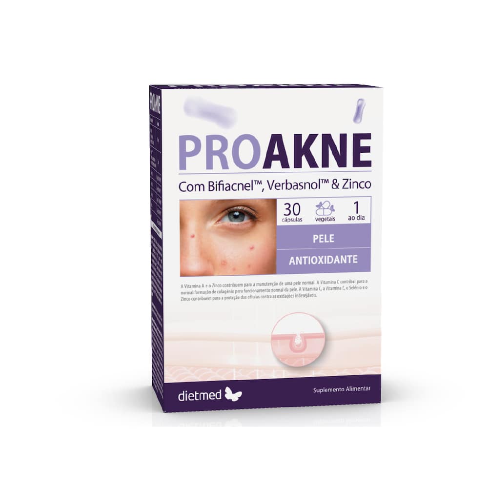ProAkne 30 cápsulas vegetais Dietmed ProAkne - Image 1