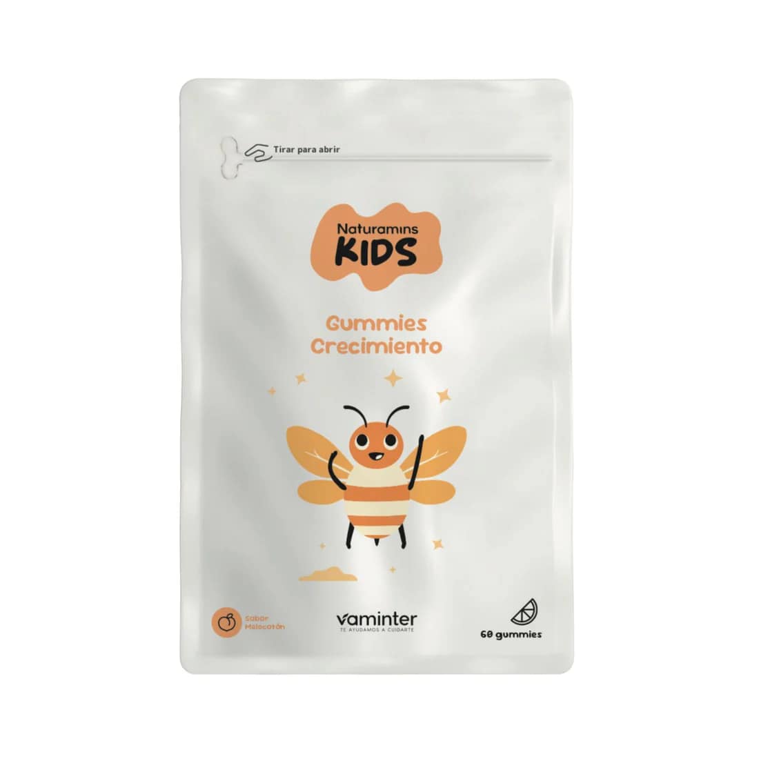 Crescimiento sabor pessego 60 gomas Naturamins Kids Crescimiento gomas