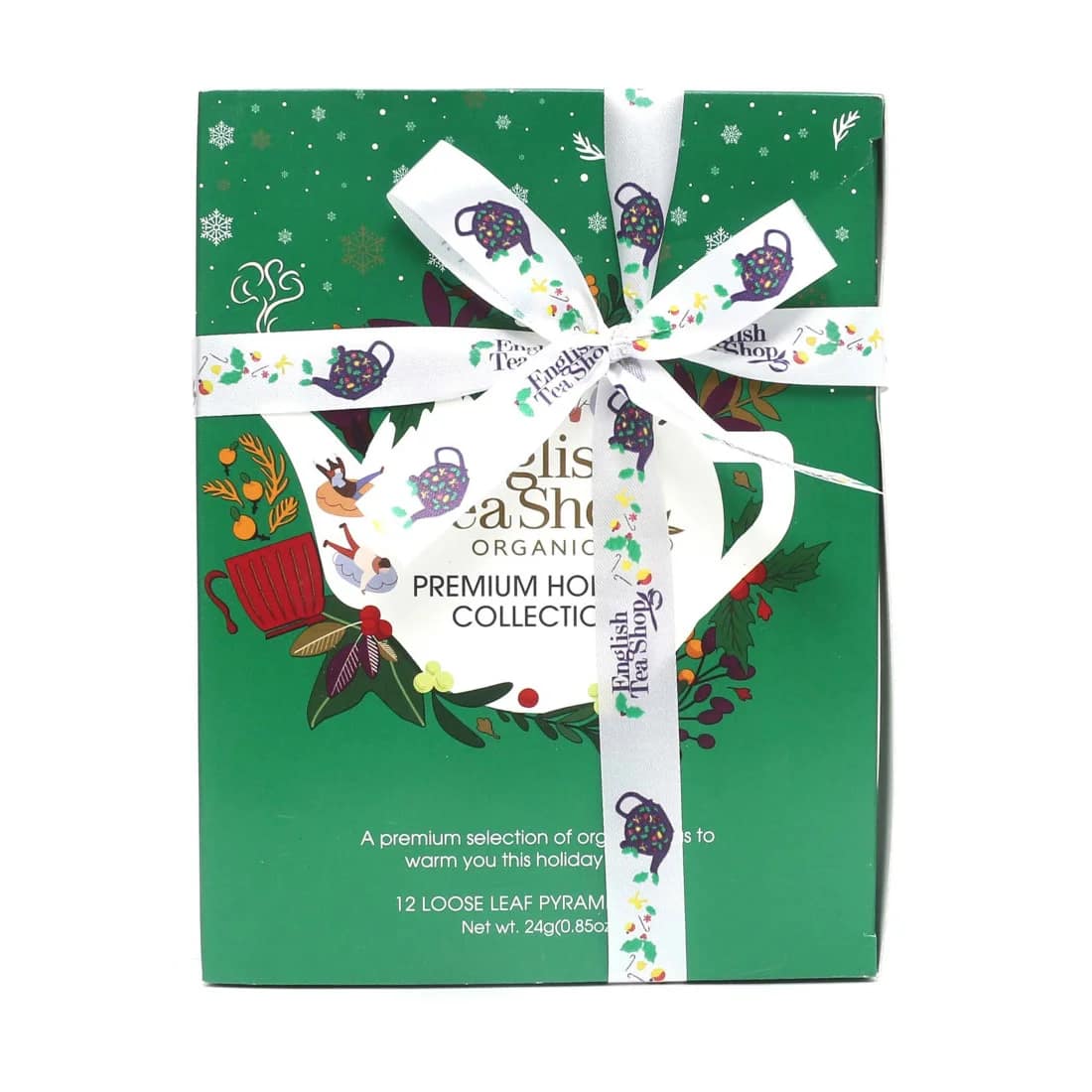 Pirâmides de natal verde 12 pirâmides English Tea Shop produto 1 Holiday Prisma Verde Chá Natal