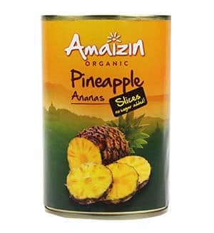 Ananás em Lata Rodelas BIO AMAIZIN SAçúcar 400g Ananás em Lata Rodelas, biológico, sem açúcar