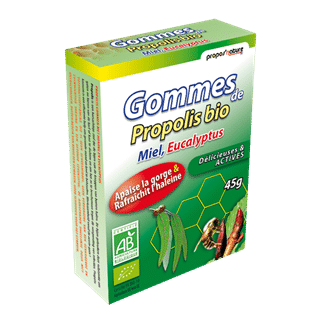 gommes de propolis bio miel, eucalyptus Gomas de Própolis Biológico - Mel, Eucalipto, biológico