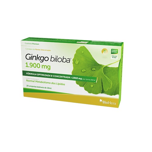 Ginko Biloba+Colina 20 Ampolas Ginkgo Biloba + Colina, suplemento alimentar