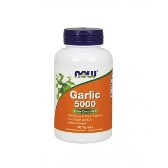 garlic 5000 now Garlic 5000, suplemento alimentar sem glúten, sem soja, vegan, vegetariano