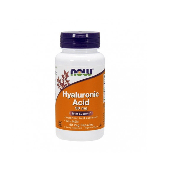 hyaluronic acid with msm now Hyaluronic Acid + MSM, sem glúten, sem soja, vegan, vegetariano