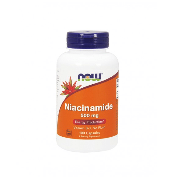 niacinamide now Niacinamide 500mg, suplemento alimentar sem glúten, sem soja, vegan, vegetariano