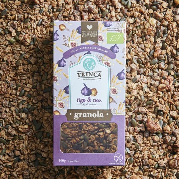 figo e noz miniatura trinca Granola de Figo e Noz, biológica, sem glúten