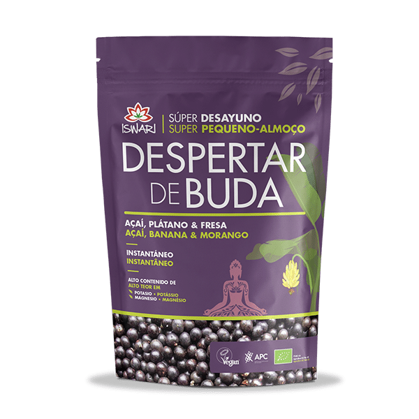 despertar de buda acai banana e morango 360g bio frente iswari Despertar de Buda Açaí, Banana e Morango, biológico, sem glúten, vegan