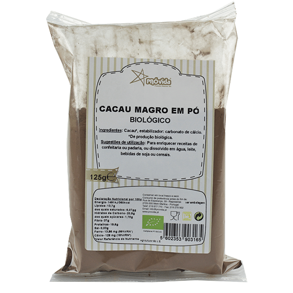 Cacau em Pó Magro BIO 125g Cacau em Pó Magro, biológico