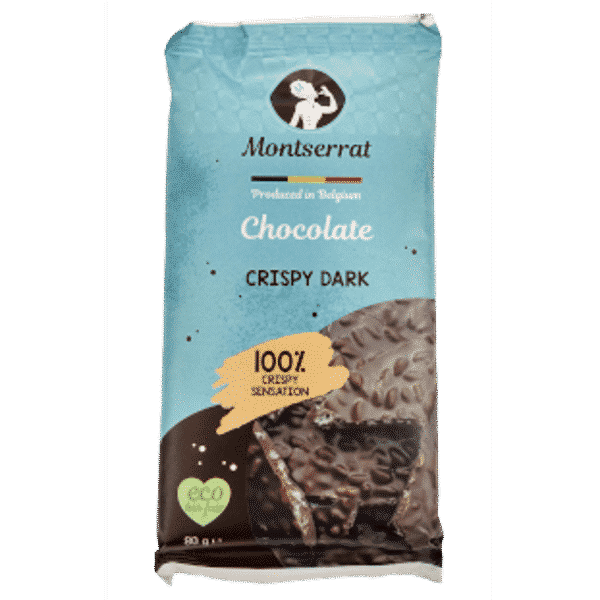 Chocolate Preto Crocante Bio 80gr Montserrat Chocolate Preto Crocante, com ingredientes biológicos