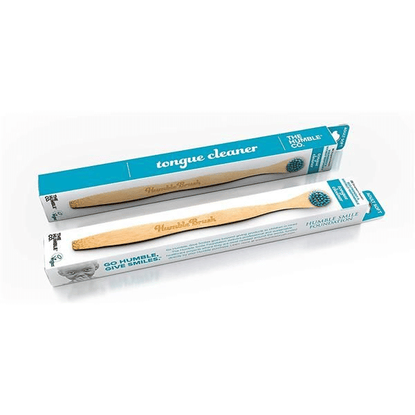 Limpador de língua suave bambu azul The Humble Co. Limpador de Língua Suave, materiais sustentáveis