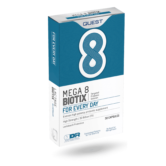 Mega 8 biotix Mega 8 Biotix, sem glúten, sem lactose, sem sal, vegan e vegetariano
