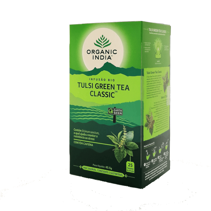 tulsi green tea 25saq organic india Tulsi Green Tea Clasic, biológico, sem glúten