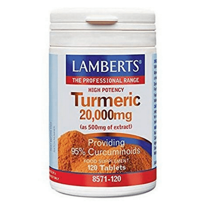 Turmeric 20000Mg 120 Comp Lamberts Turmeric (Curcuma) de Libertação Rápida, suplemento alimentar