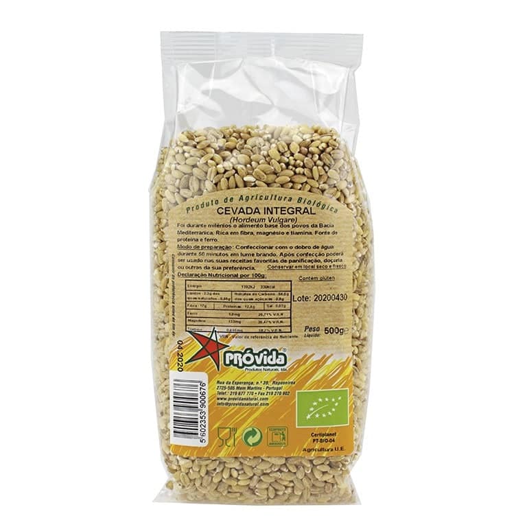 cevada integral bio 500g provida Cevada Integral, produto de agricultura biológica