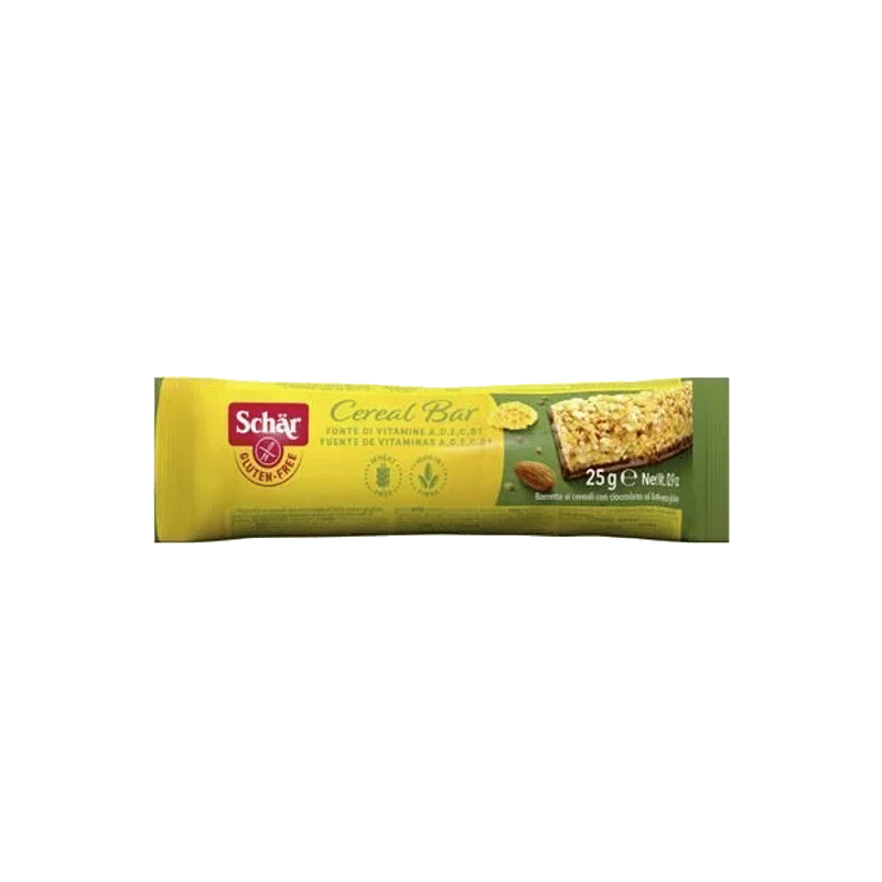 Barra Schar Cereais+Vitaminas 25gr SG Barra de Cereais com Chocolate de Leite, sem glúten