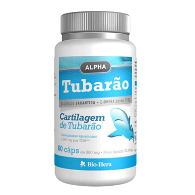 Cartilagem de Tubarão 880mg 60 Caps Cartilagem de Tubarão, suplemento alimentar