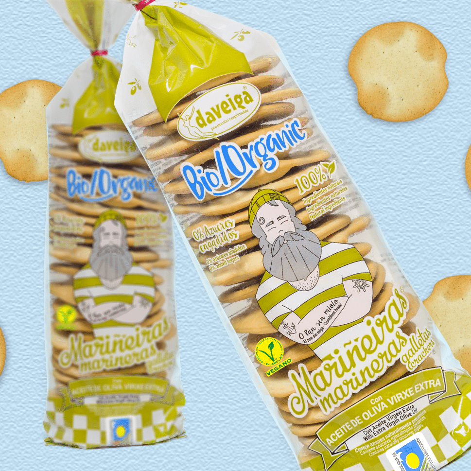 Bolachas marinheiras c azeite 180g bio vegan daveiga 2 Bolachas Marinheiras com Azeite, com ingredientes biológicos, vegan