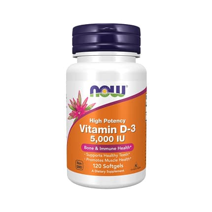 Vitamina D3 5000 UI Now Foods Suplemento Alimentar Vitaminas