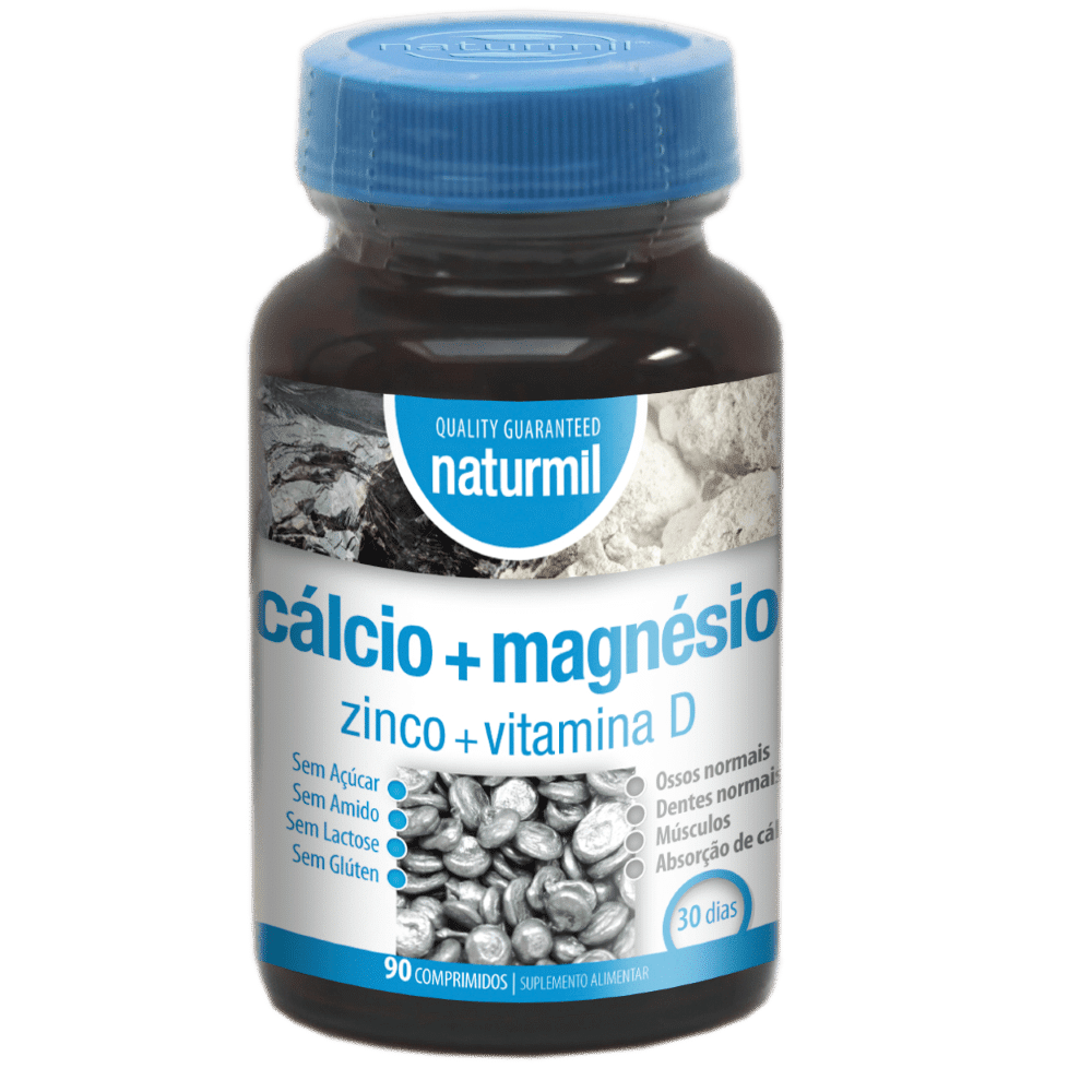 calcio+magnesio+zinco+vit D Cálcio + Magnésio + Zinco + Vitamina D, suplemento alimentar sem açúcar, sem amido, sem glúten, sem lactose, vegan