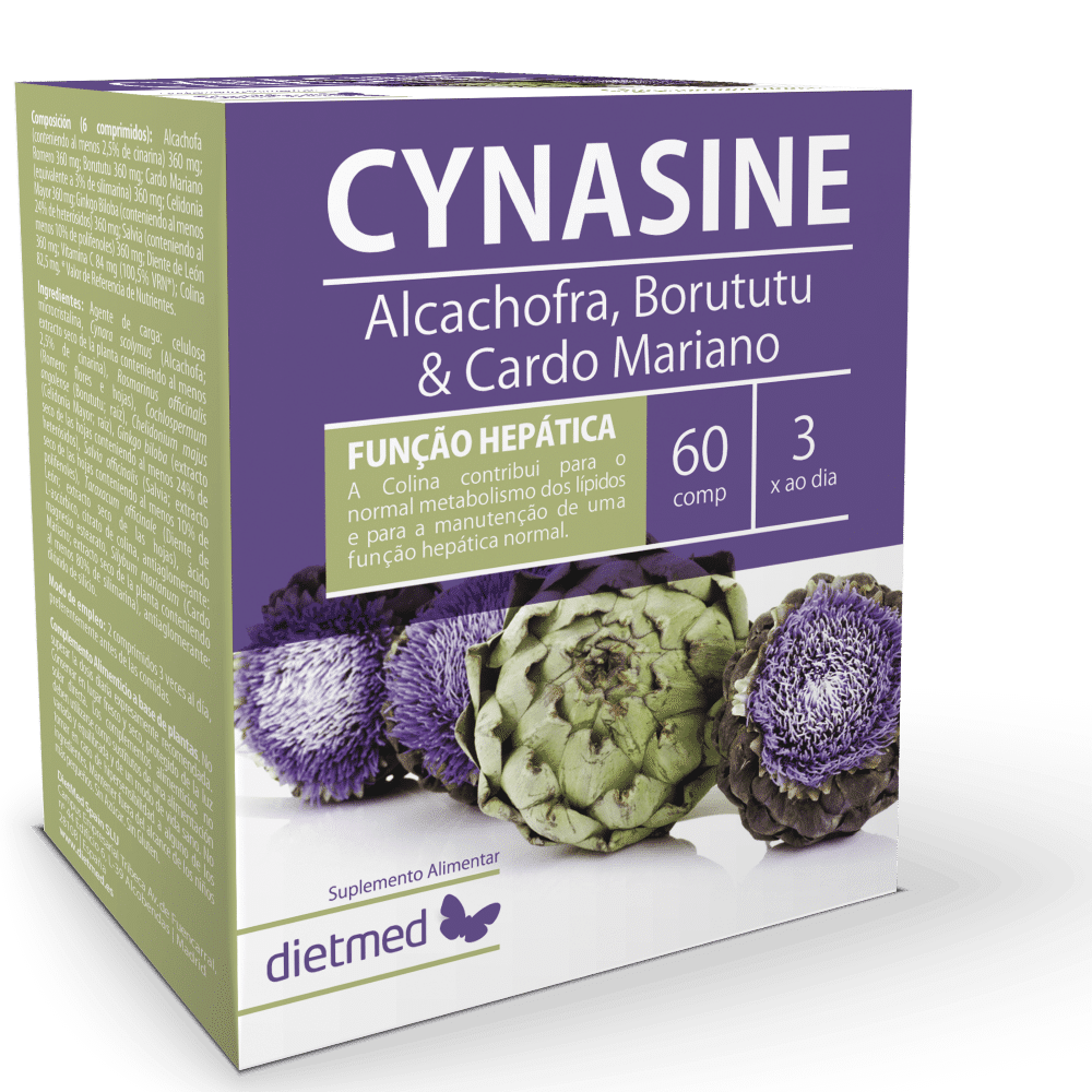 Cynasine Comprimidos Cynasine, suplemento alimentar sem açúcar, sem glúten, sem lactose