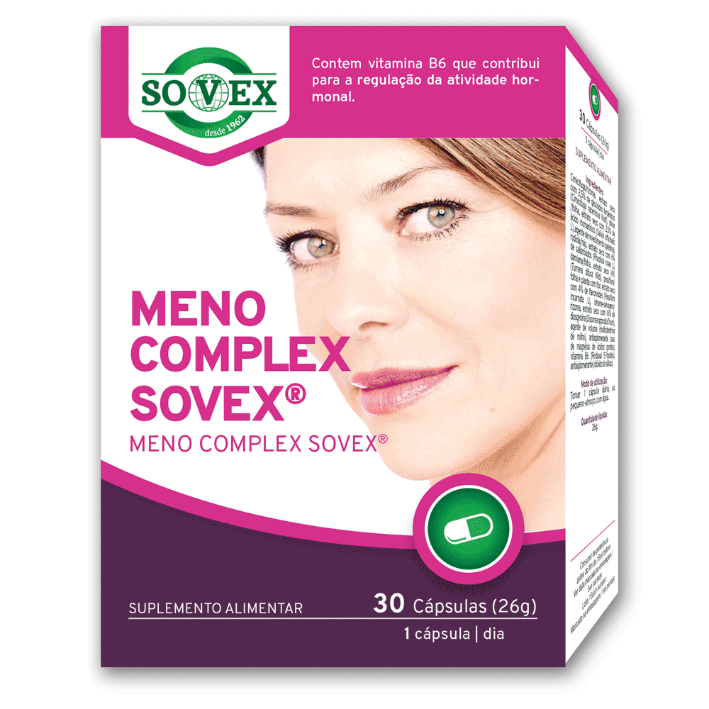 MENO-COMPLEX-SOVEX-suplemento-sovex Meno Complex Sovex, suplemento alimentar sem glúten, sem lactose