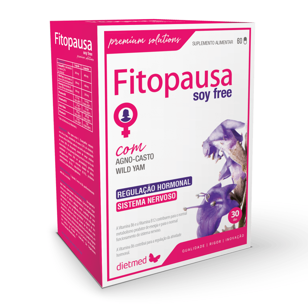 Fitopausa Soy Free 60caps dietmed Fitopausa Soy Free, suplemento alimentar sem glúten, sem lactose