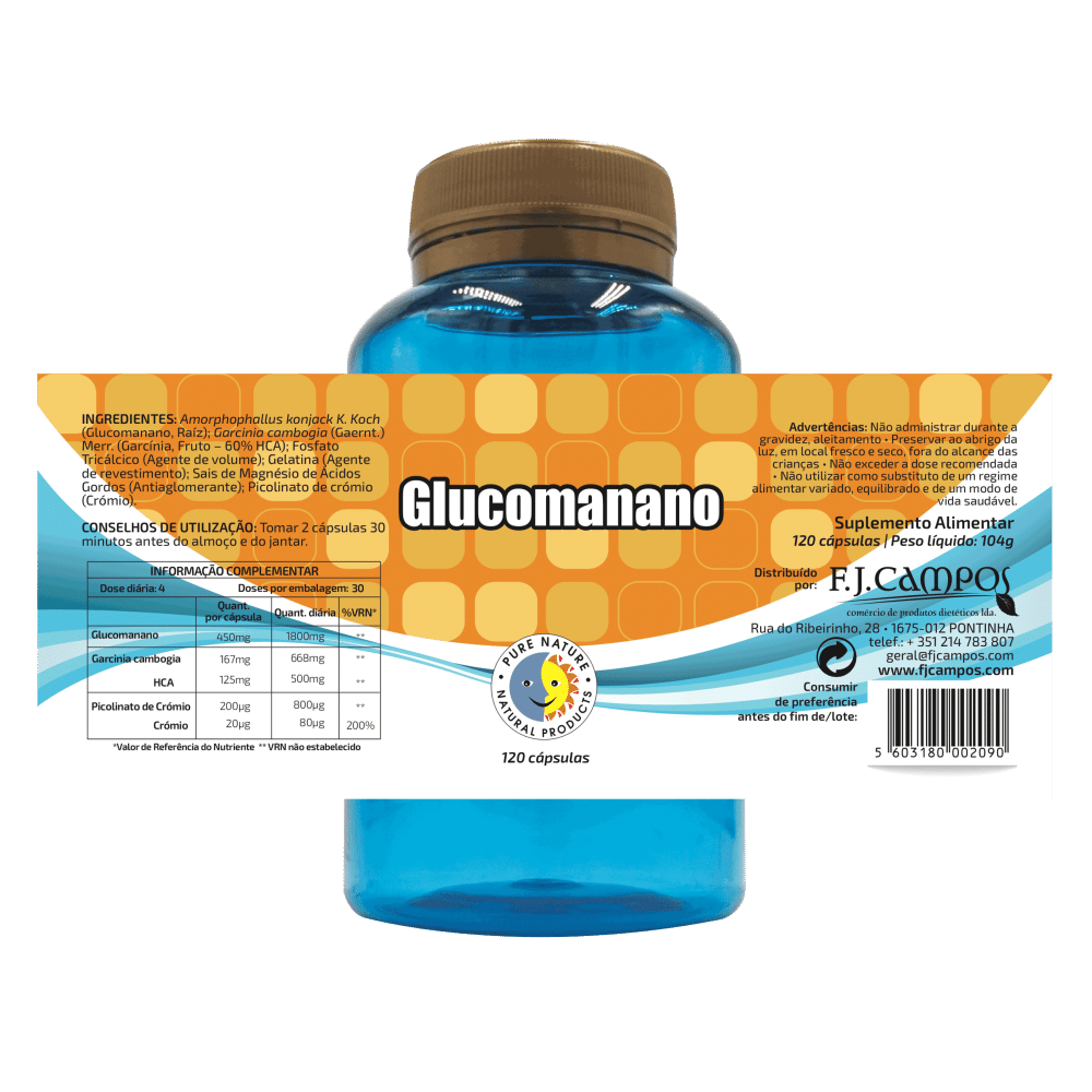 glucomano 120 caps Glucomanano, suplemento alimentar