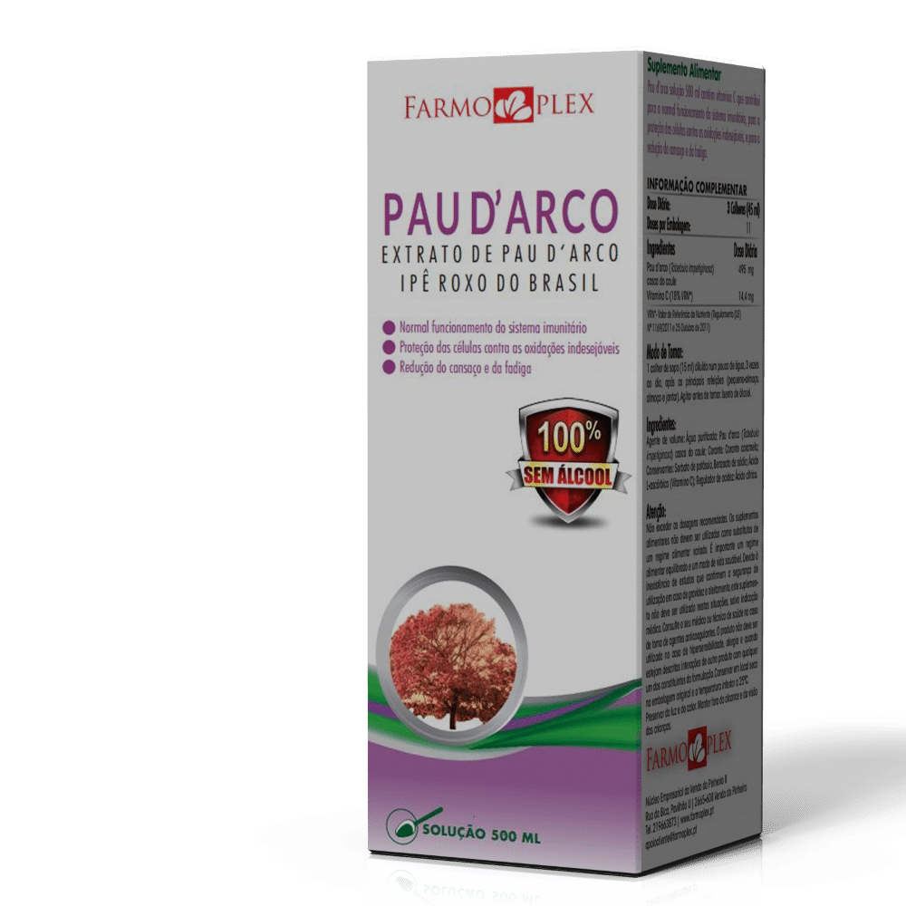 Pau darco xarope 3D Pau D'Arco, suplemento alimentar sem álcool