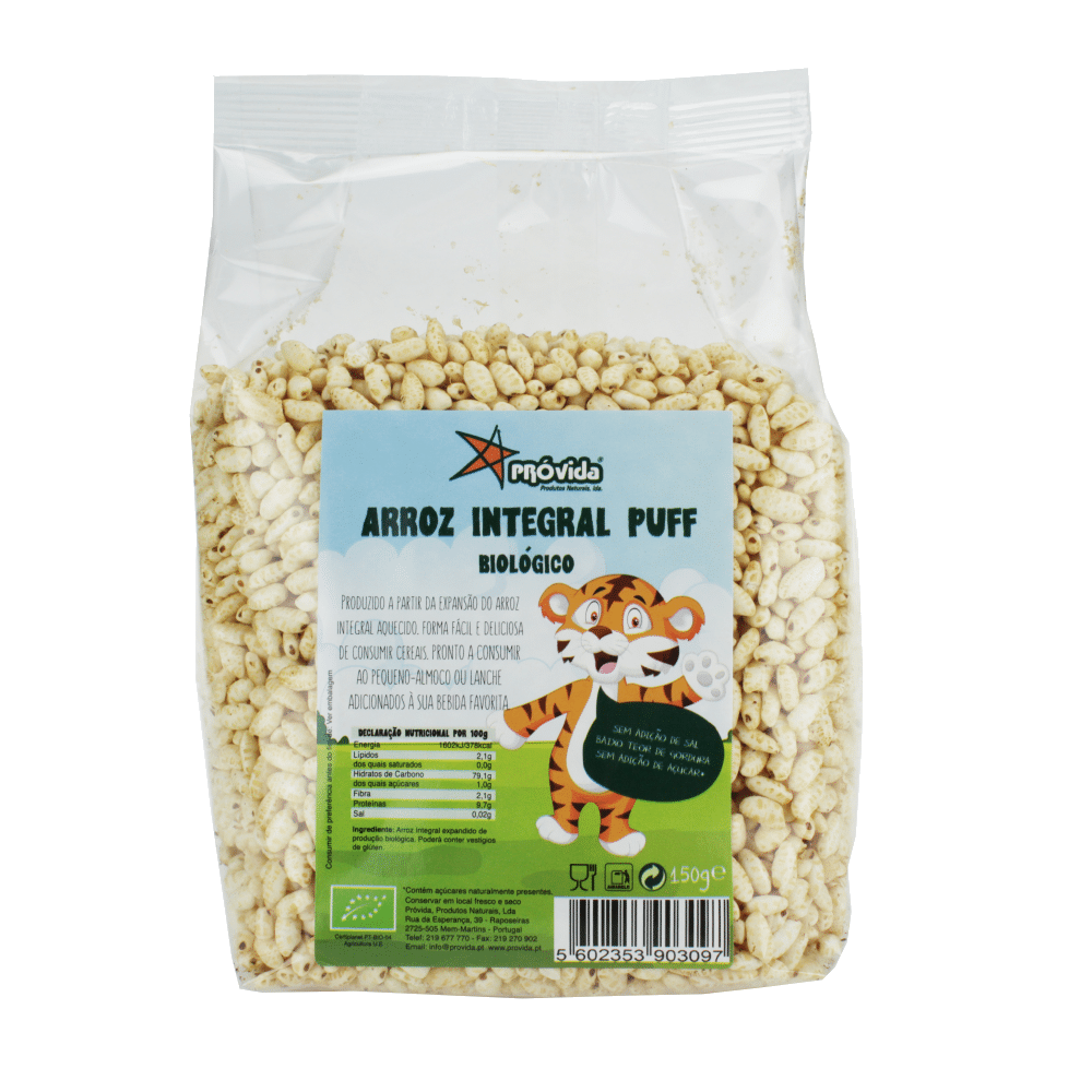 Arroz Puff (Expandido) Próvida BIO 150g Arroz Puff (Expandido), biológico, sem açúcar