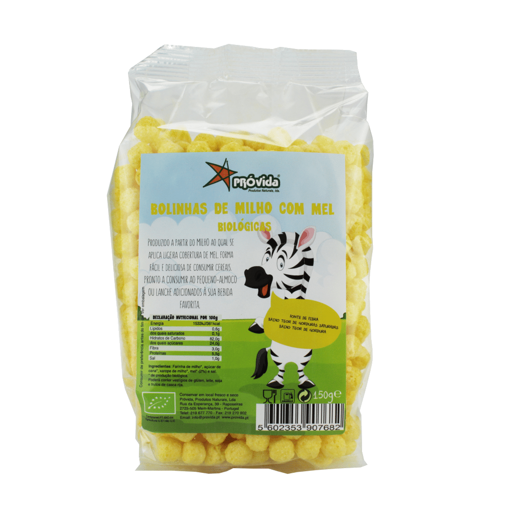 Bolinhas de Milho com Mel BIO 150g Bolinhas de Milho com Mel, biológicas