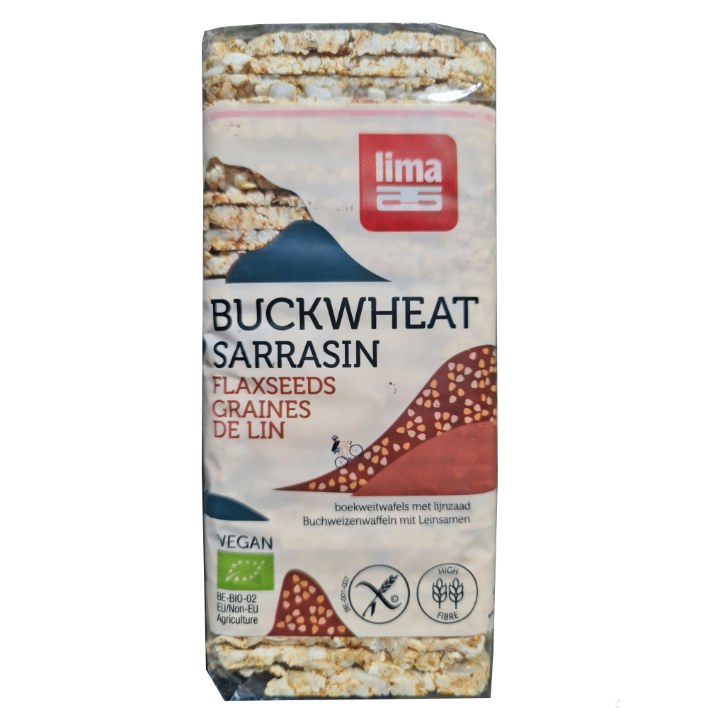 Galetes de Trigo Sarraceno LIMA BIO 130g Galetes de Trigo Sarraceno, biológico, sem glúten, vegan