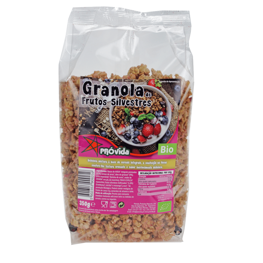 Granola de Frutos Silvestres BIO PRÓVIDA 350g Granola de Frutos Silvestres, biológica