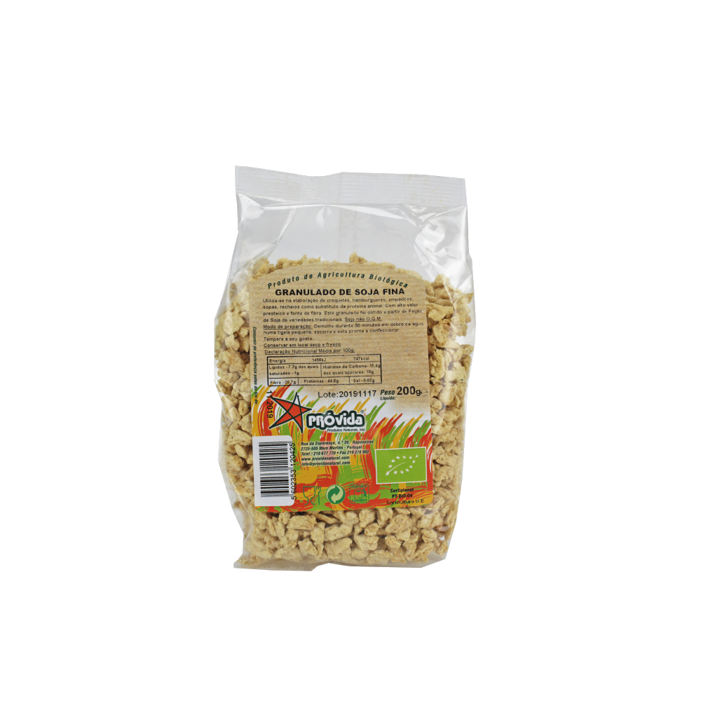 Granulado de Soja Fina BIO 200g Granulado de Soja Fina Bio, origem biológica