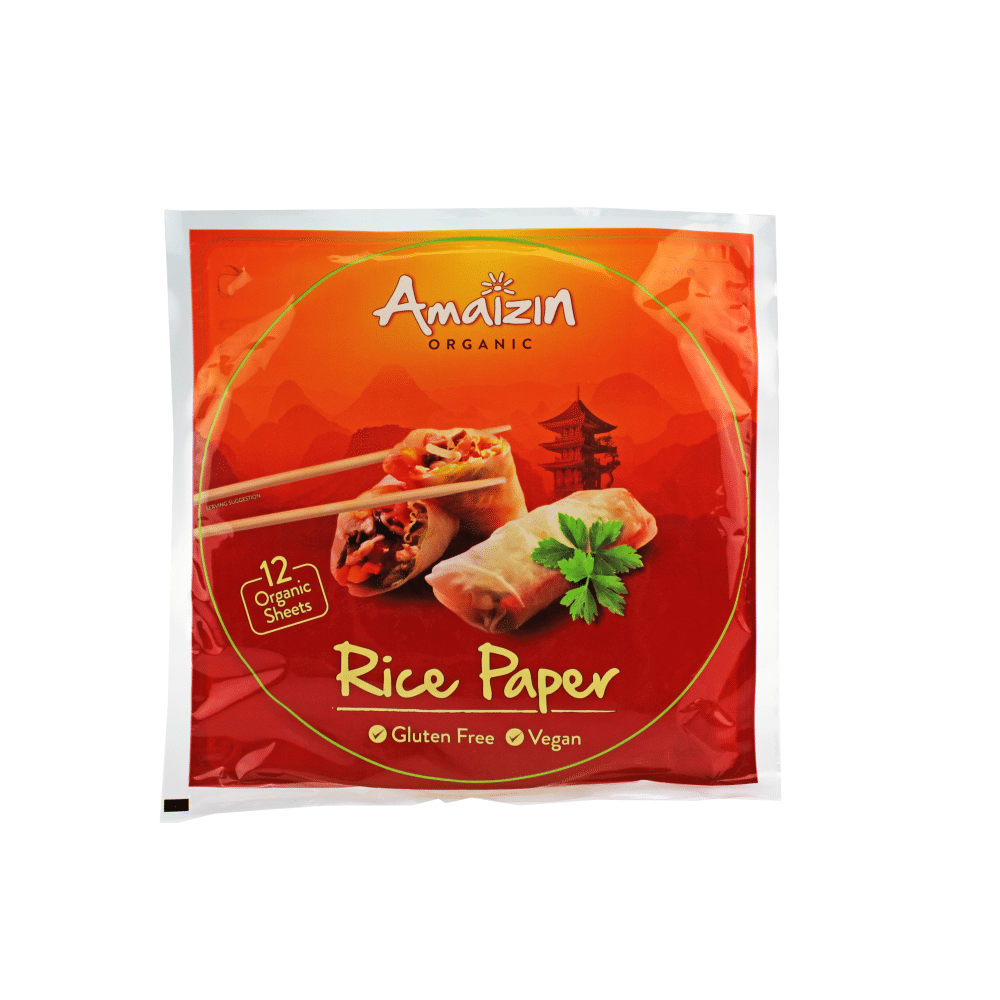 Papel Arroz sem Glúten AMAIZIN BIO 110g (12unid) Papel Arroz, sem glúten, vegan
