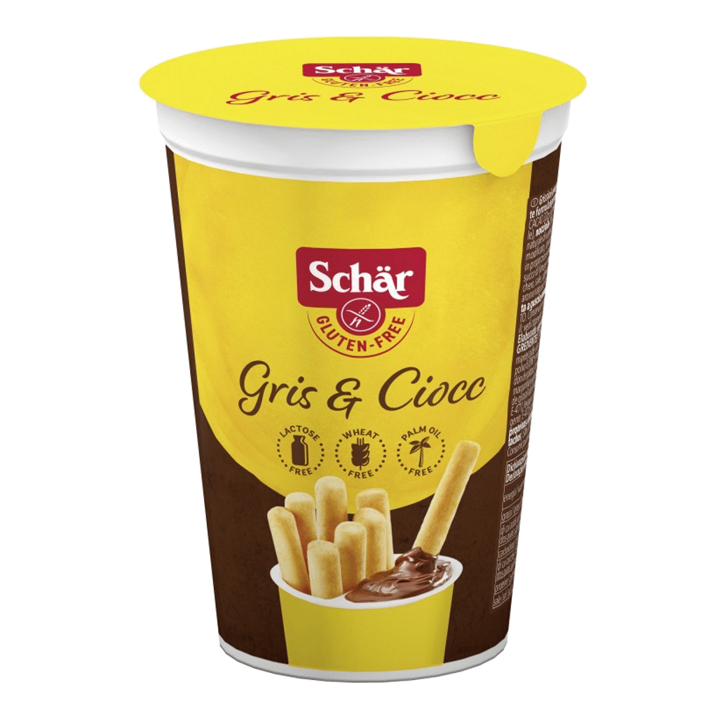 Milly Grissinos + Creme Cacau Schar 52gr SG Bolachas Gressinos com Creme de Cacau, sem glúten, sem lactose