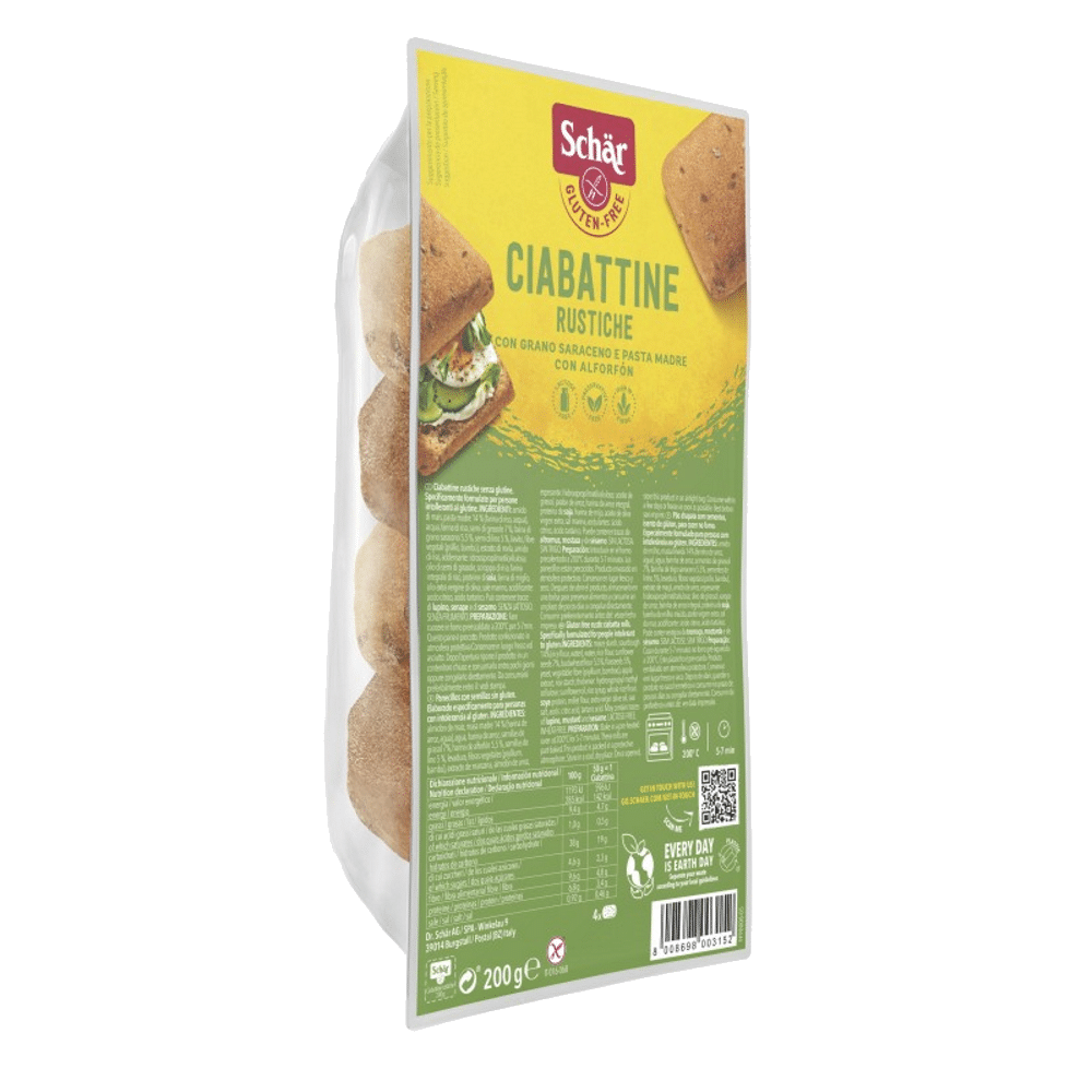 Pao Ciabatinne Rústico 200gr Shar SG Pão Rústico com Sementes de Girassol e Linho, sem glúten