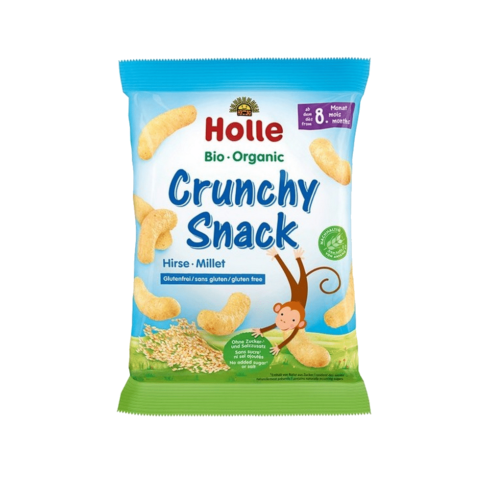 Tostas Croc Milho Miudo 8M 25gr Bio Holle Tostas Crocantes Milho-Miúdo, ingredientes biológicos, sem glúten, sem lactose, vegan e vegetariano