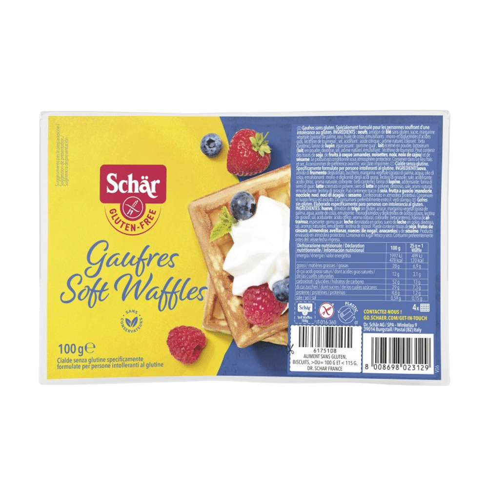 Waffle Gofre SG 100gr Schar Waffle Gofres, sem glúten