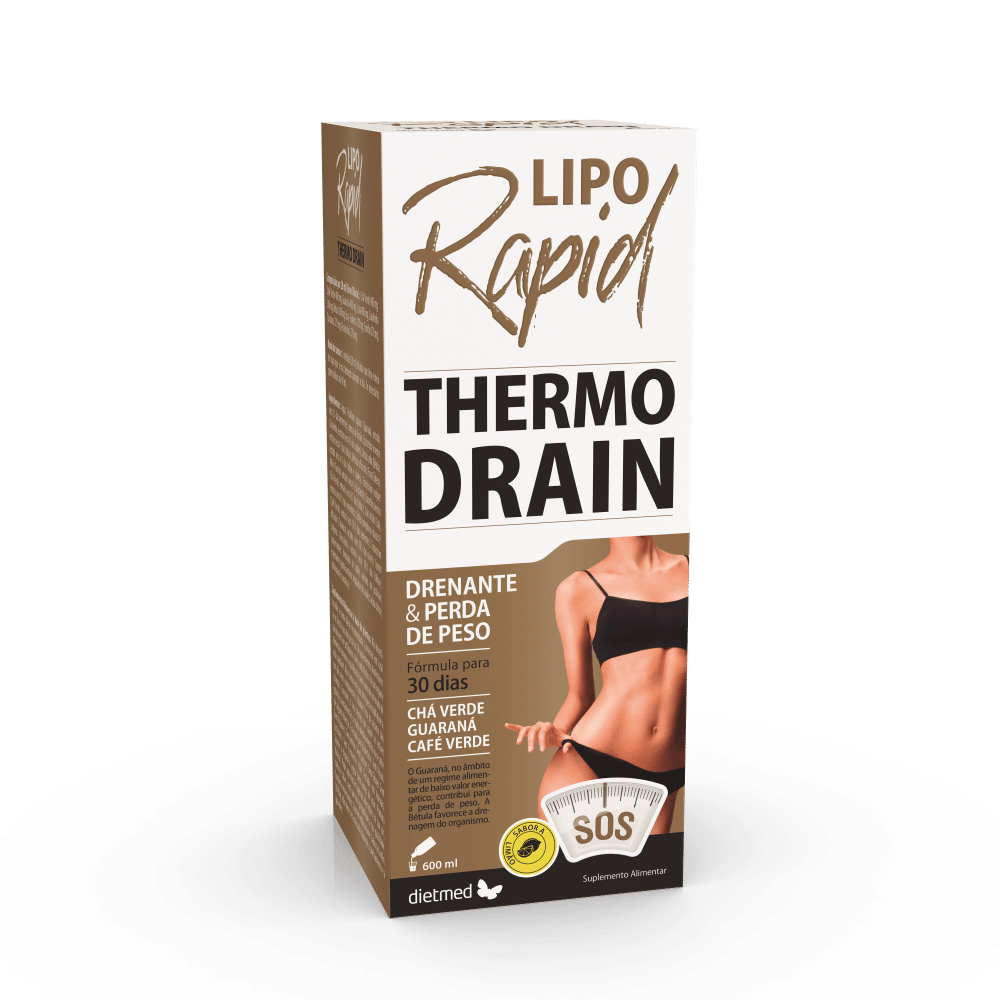 3D_Lipo Rapid Thermo Drain_PT Liporapid Thermo Drain, suplemento alimentar sem álcool, sem glúten, sem lactose