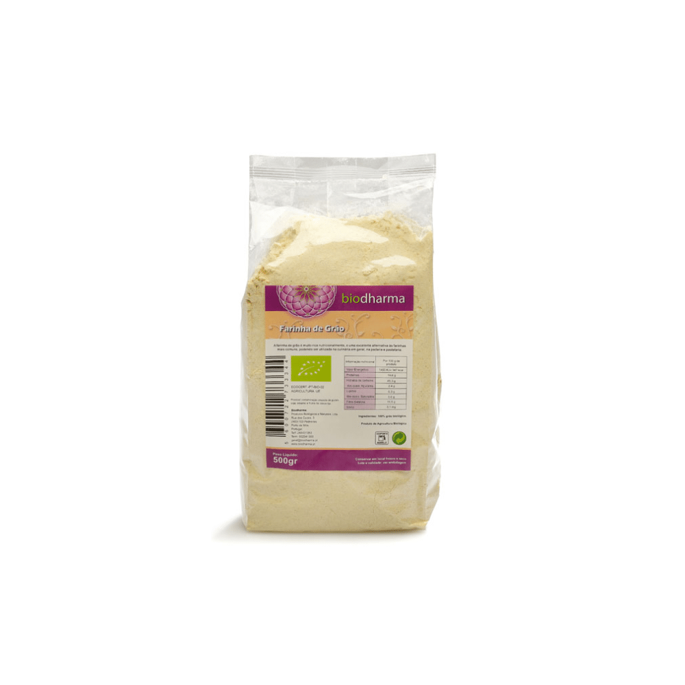 Farinha de Grão Farinha de Grão, biológico, sem glúten, sem lactose, vegan